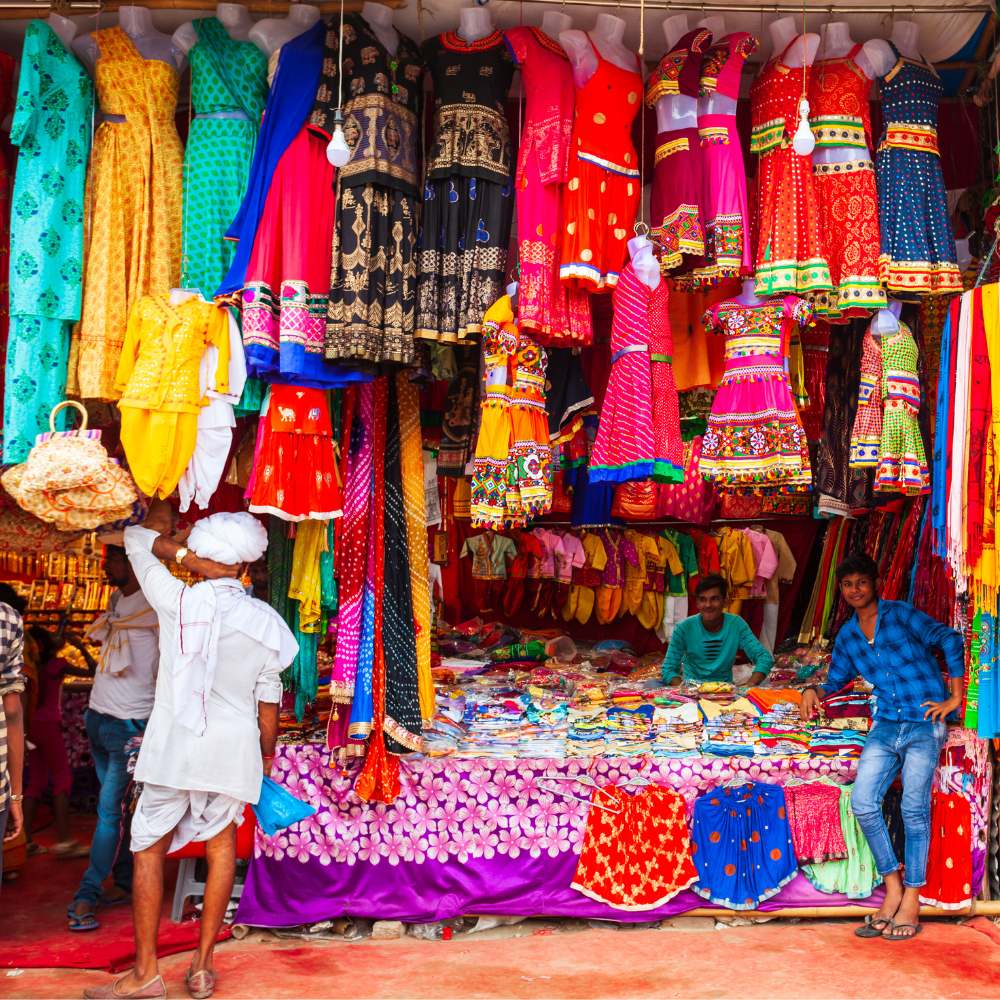 Clothes shopping for a first-time visitor in India: 
